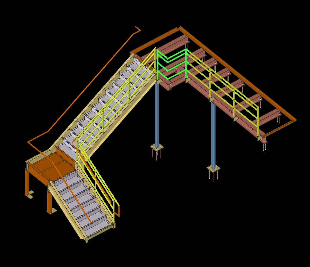 Stair connection detail to mezzanine