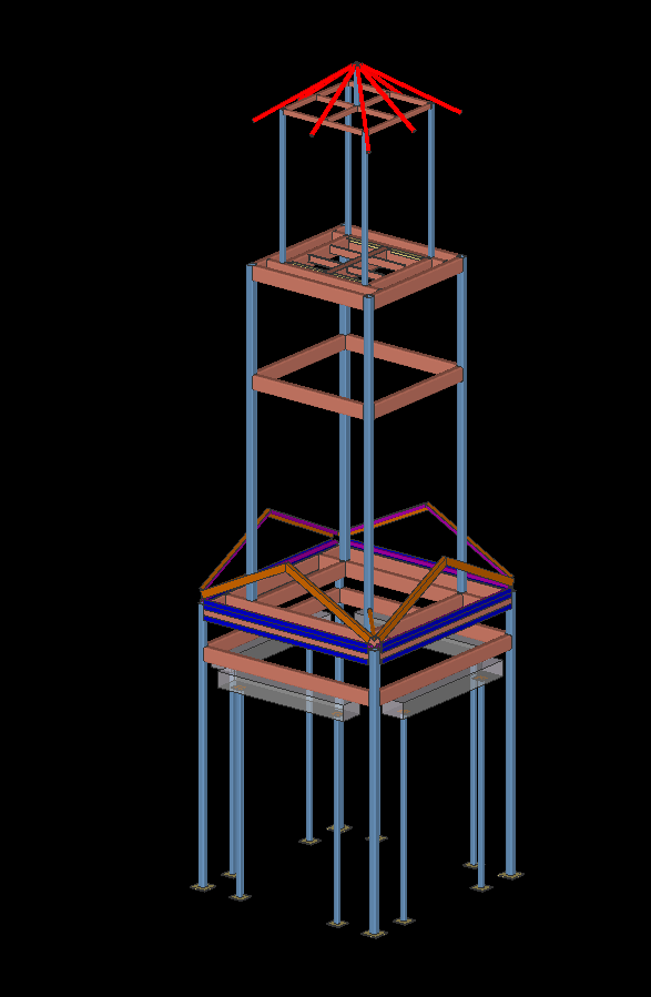 Steel tower structure 3D model